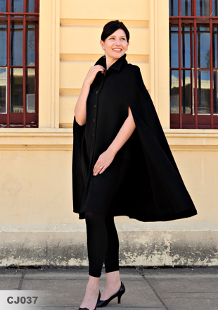 Button through Opera Cape with Collar 