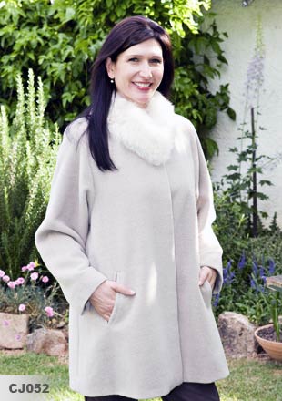 Fur Collar Coat   72% Baby Alpaca/ 28% Wool