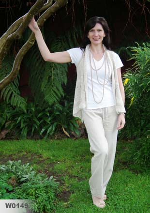 Piura Banded Cardigan  100% Baby Alpaca - Cream, Navy & Pink - $290