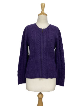 ARAN CARDIGAN PURPLE