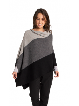 ASYMMETRIC BLOCK CAPE BLACK/GREY