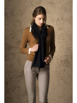 FLECOS LARGE VICUNA SCARF NAVY