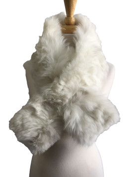 Fur Collar Square Edge White