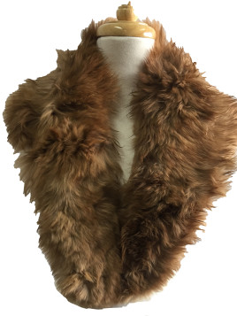 Fur Collar Round Edge Camel