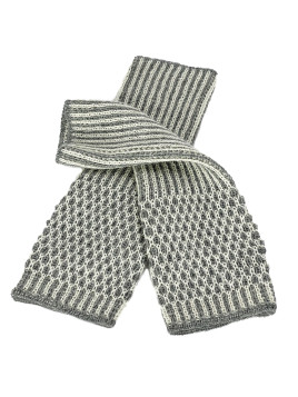 GLOVES STRIPED LIGHT GREY/WHITE
