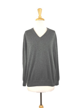 Cotton/Alpaca Vneck Charcoal