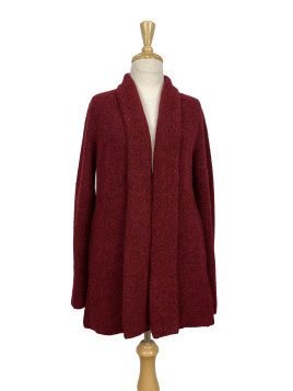 CARDIGAN EDGE TO EDGE BURGUNDY
