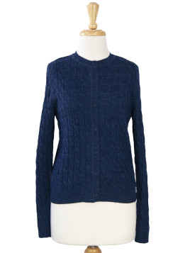 CABLE CREW NECK CARDIGAN NAVY