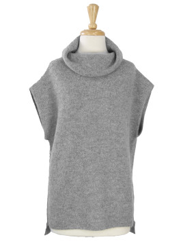 ROLL NECK VEST LIGHT GREY