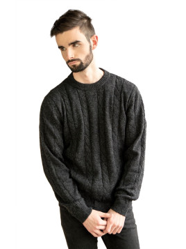 MENS CABLE SWEATER CHARCOAL