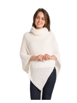 Poncho Roll Neck Cream