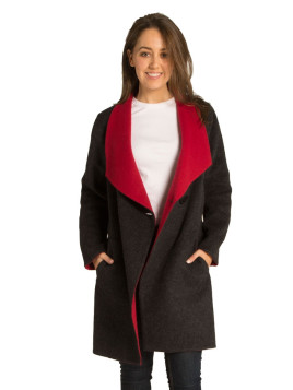 Coat Reversible Charcoal/Deep Red