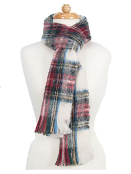 Scarf Brushed Cream Red Dress Stewart Tartan