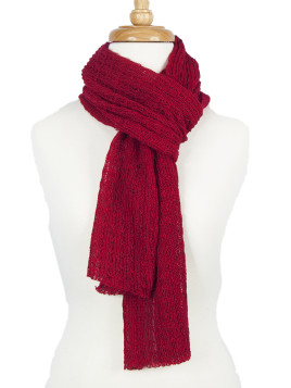 LACY KNIT SCARF RED