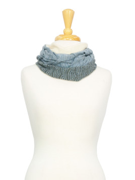 INFINITY SCARF TRICOLOUR SMOKY BLUE