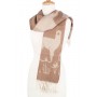 Jacquard Scarf Alpaca Print Camel/White